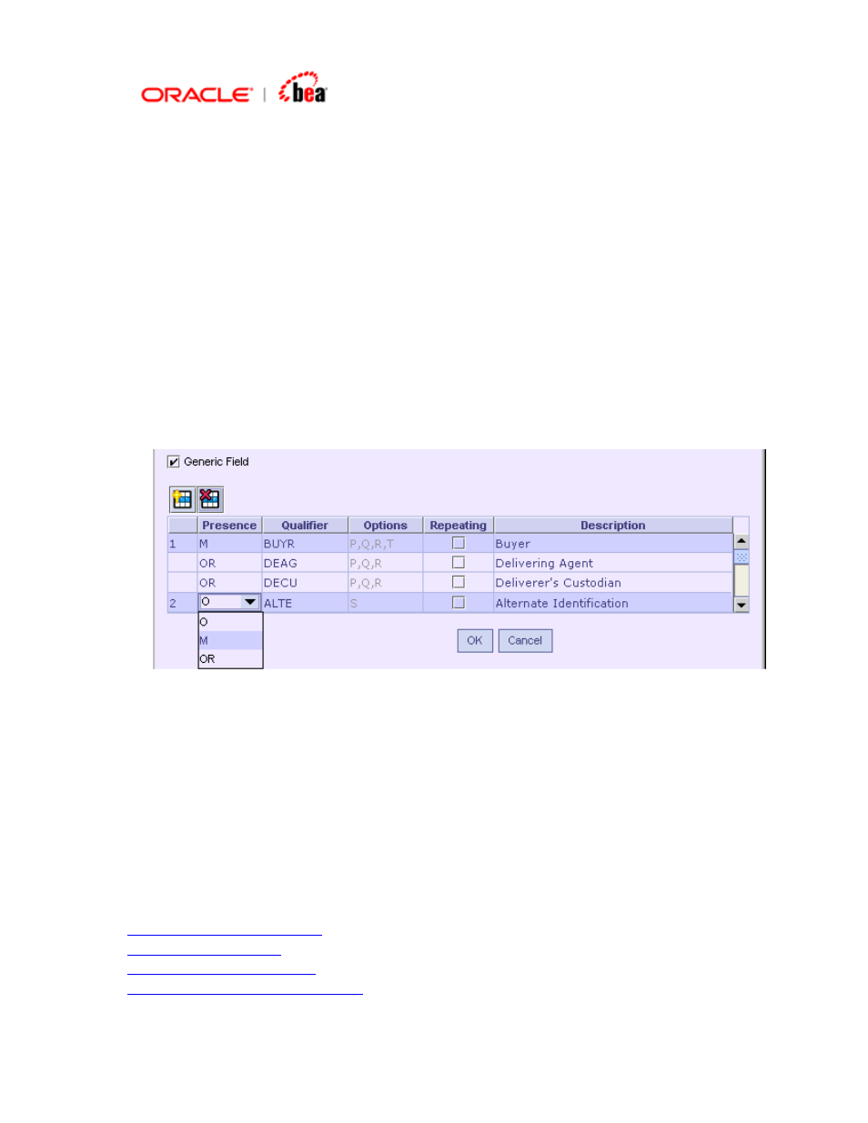 Specifying or option for a qualifier | BEA SWIFT Adapter User Manual | Page 40 / 113