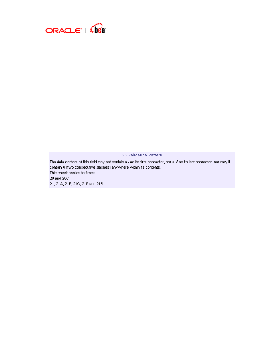 Adding t26 validation, Adding t14 validation | BEA SWIFT Adapter User Manual | Page 67 / 113