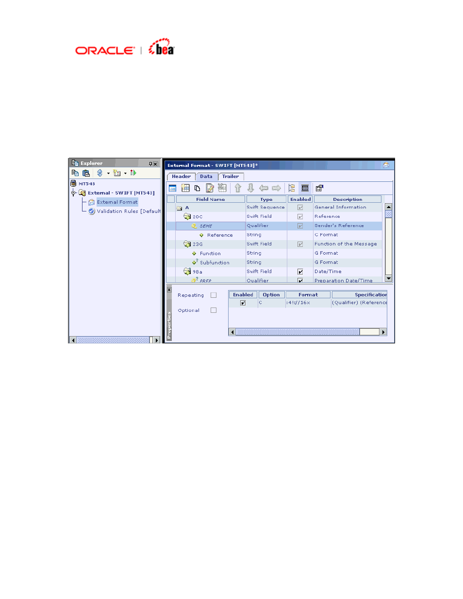 Swift user message (data), Wift, Essage | BEA SWIFT Adapter User Manual | Page 85 / 113