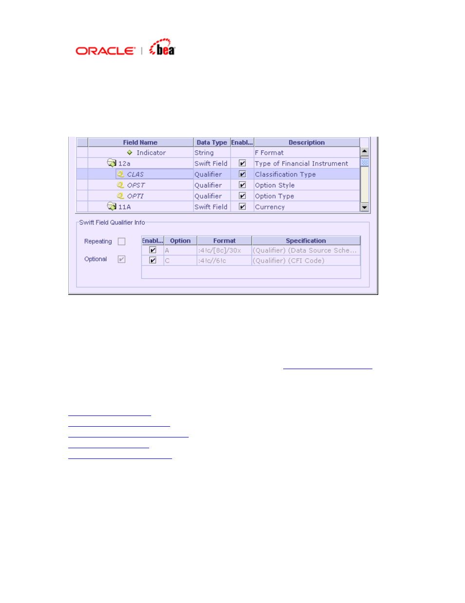 Swift field qualifier info | BEA SWIFT Adapter User Manual | Page 89 / 113