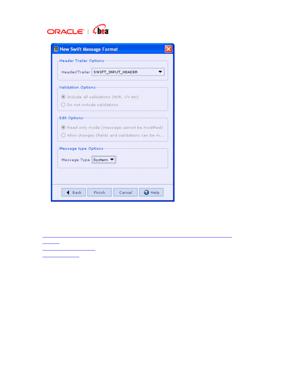 Existing swift message format | BEA SWIFT Adapter User Manual | Page 94 / 113