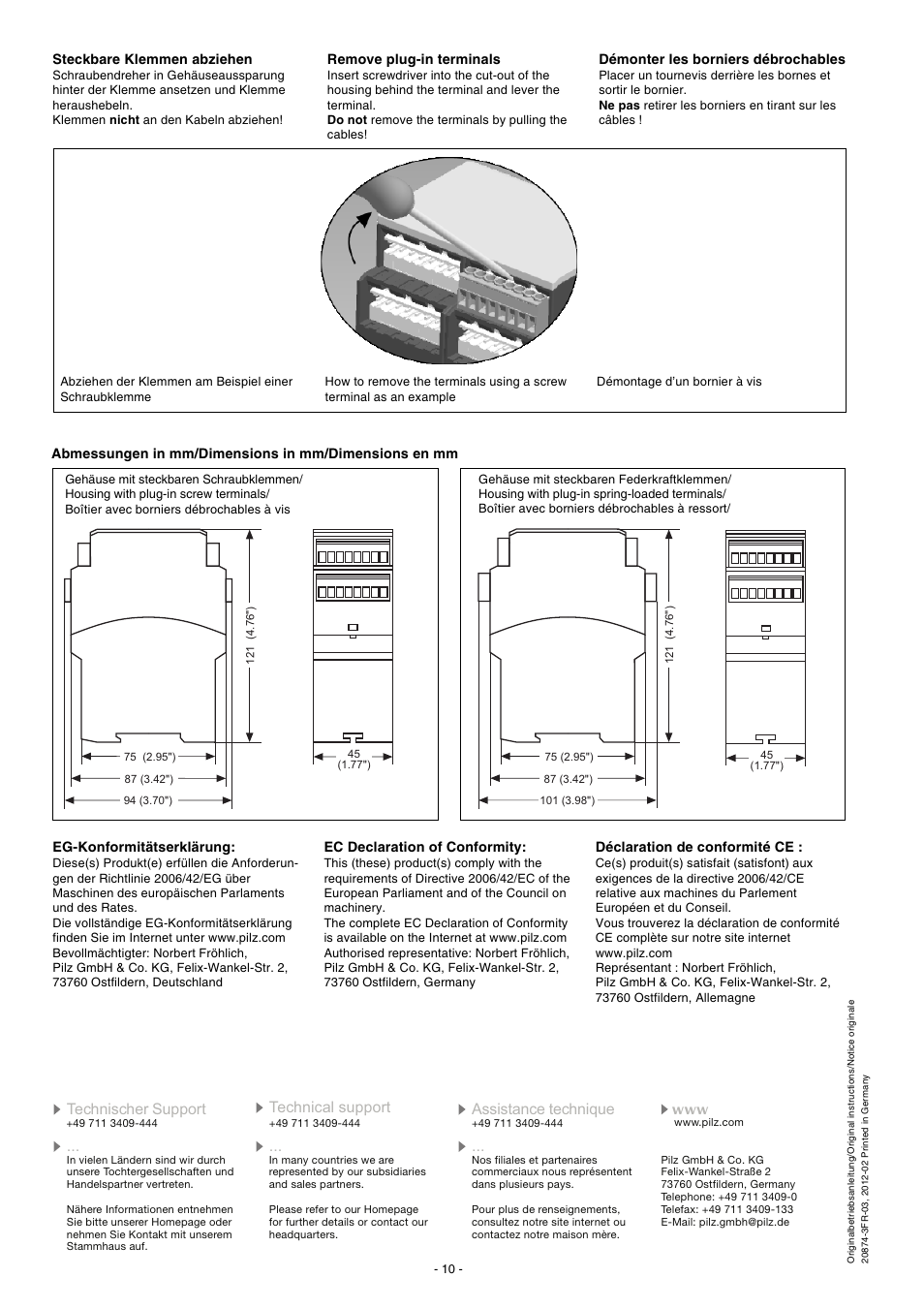 Pilz PNOZ X3.10P C 24VACDC 3n/o 1n/c 1so User Manual | Page 10 / 20