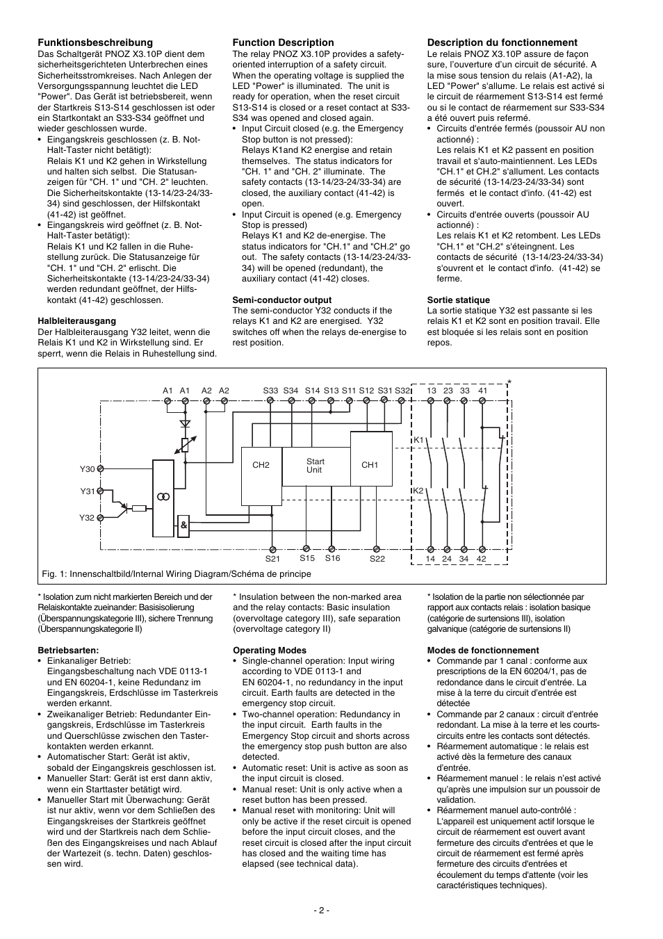 Pilz PNOZ X3.10P C 24VACDC 3n/o 1n/c 1so User Manual | Page 2 / 20
