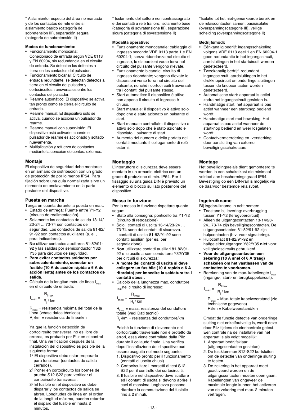 Pilz PNOZ X9P C 24VDC 7n/o 2n/c 2so User Manual | Page 13 / 20