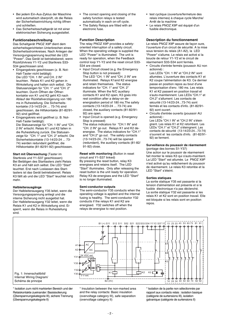 Pilz PNOZ X9P C 24VDC 7n/o 2n/c 2so User Manual | Page 2 / 20