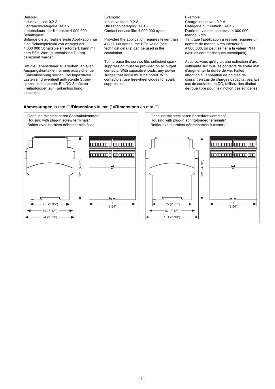 Pilz PNOZ X9P C 24VDC 7n/o 2n/c 2so User Manual | Page 9 / 20