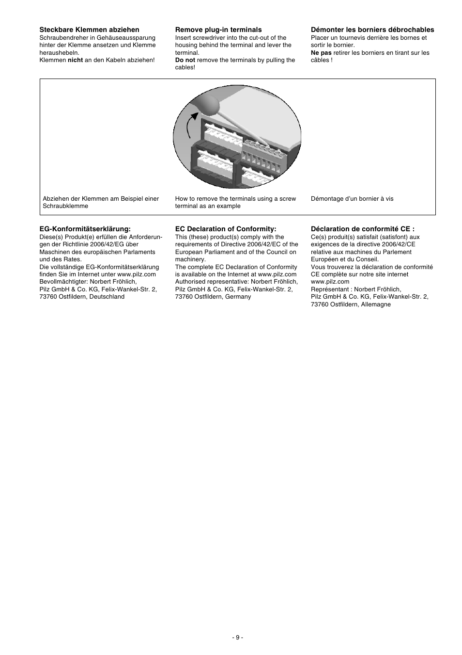 Pilz PNOZ X10.11P C 24VDC 6n/o 4n/c 6LED User Manual | Page 9 / 20