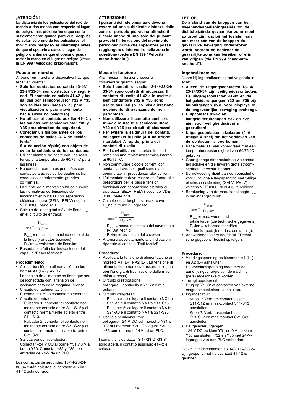 Pilz P2HZ X1.10P 24VDC 3n/o 1n/c 2so User Manual | Page 14 / 20