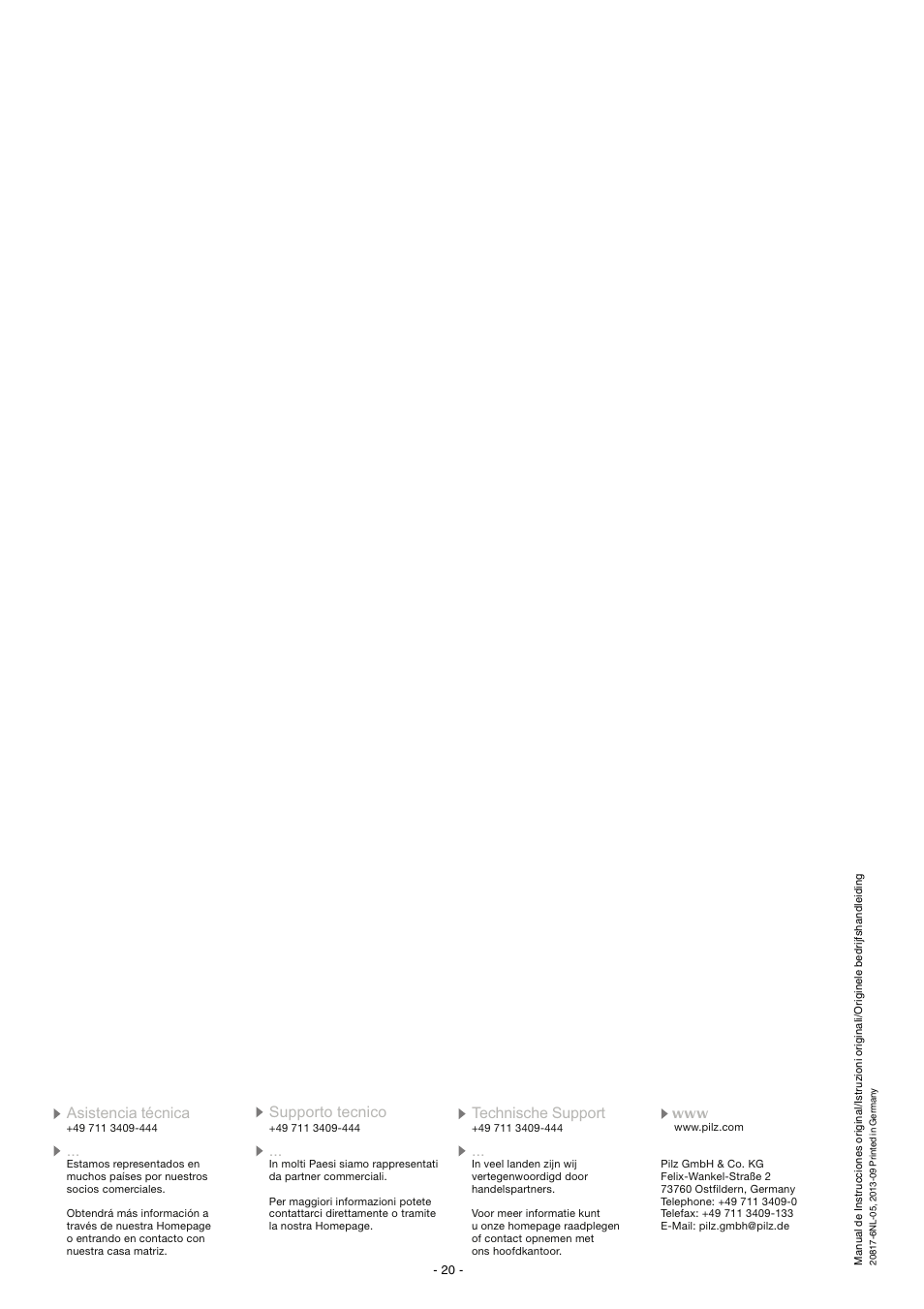 Pilz P2HZ X1.10P 24VDC 3n/o 1n/c 2so User Manual | Page 20 / 20