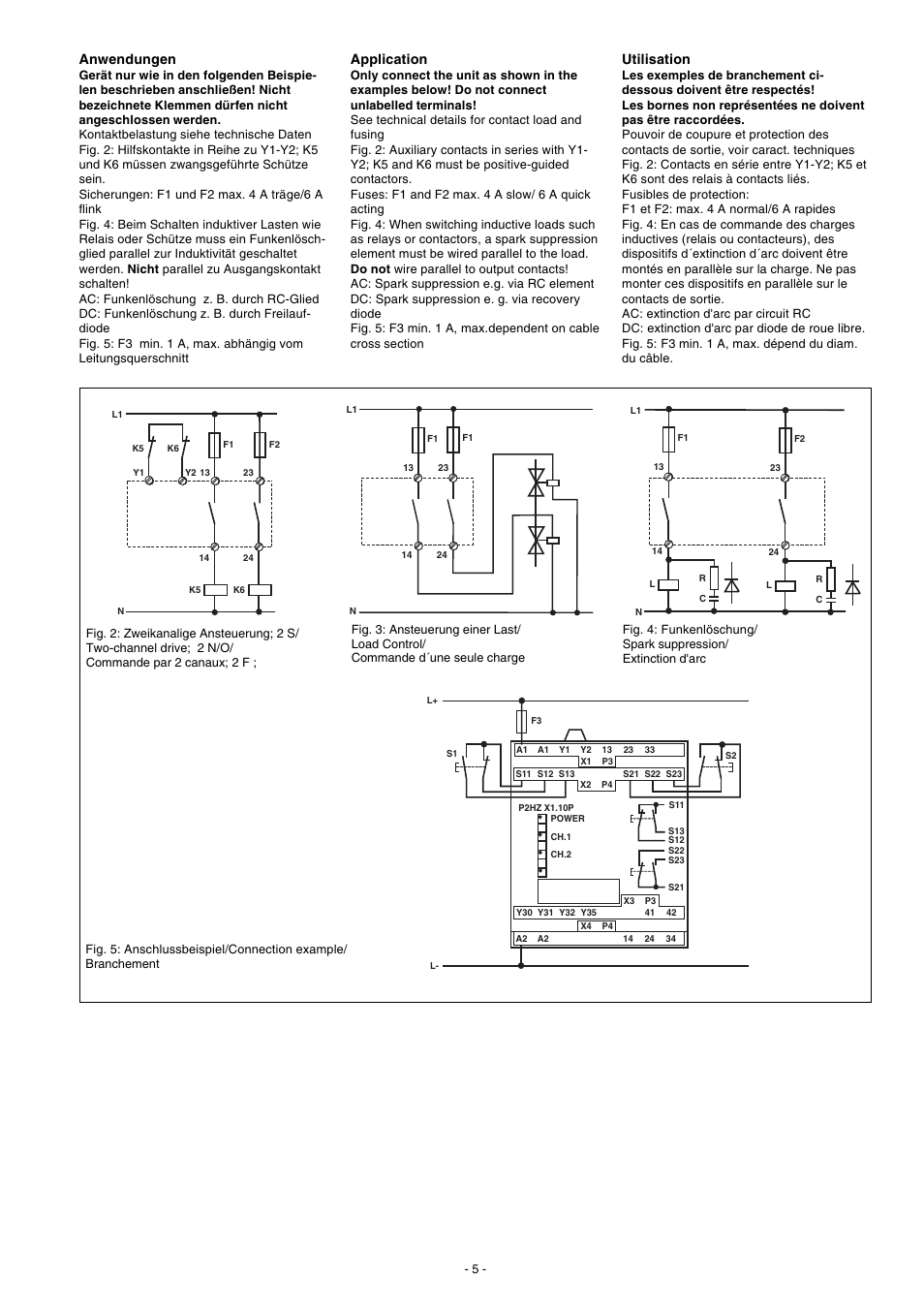 Anwendungen, Application, Utilisation | Pilz P2HZ X1.10P 24VDC 3n/o 1n/c 2so User Manual | Page 5 / 20