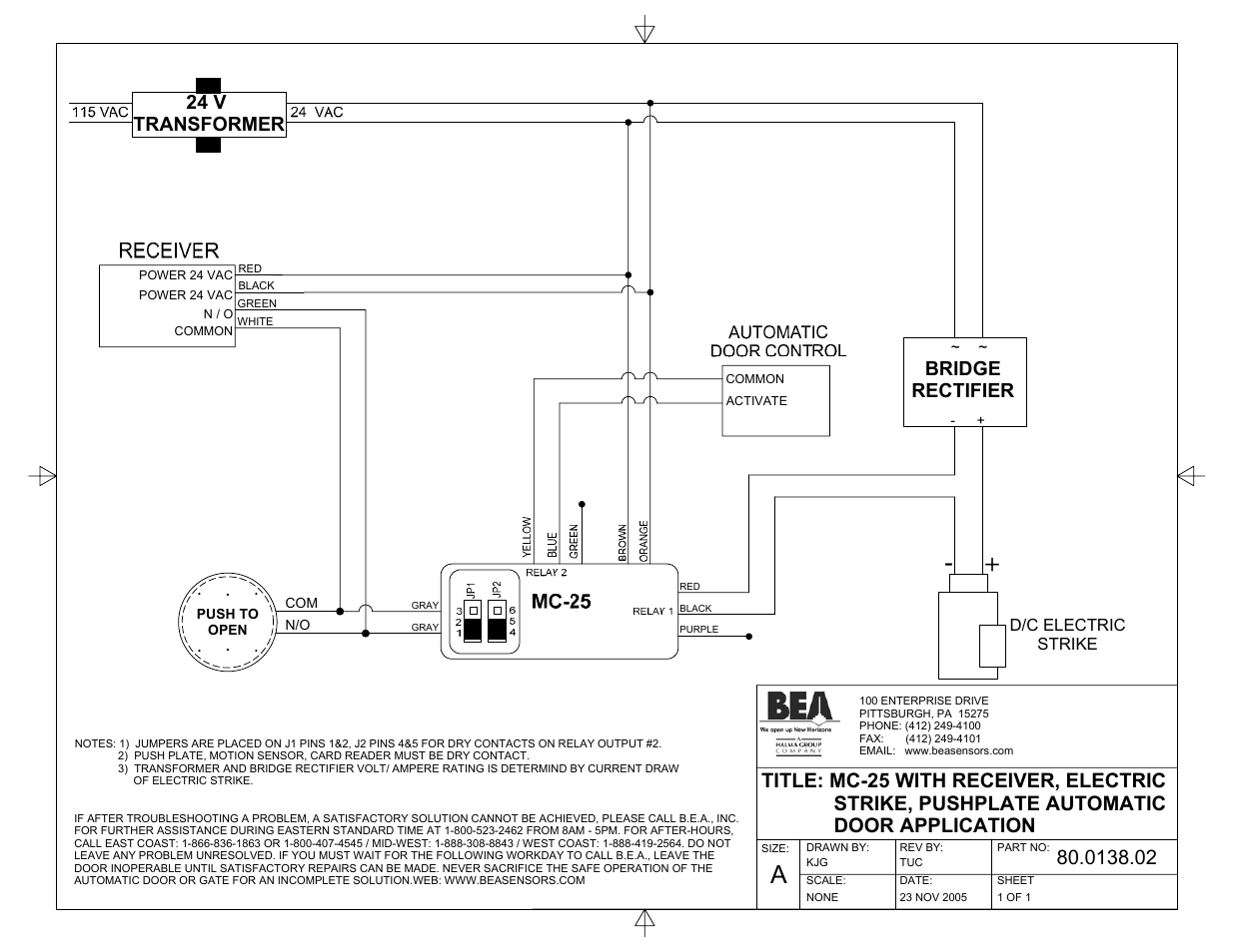 24 v transformer, Bridge rectifier | BEA 80.0011.02 User Manual | Page 13 / 17