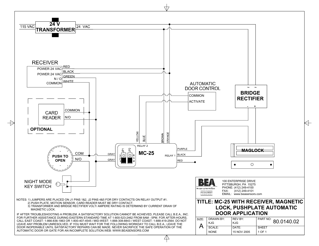 24 v transformer, Bridge rectifier | BEA 80.0011.02 User Manual | Page 14 / 17