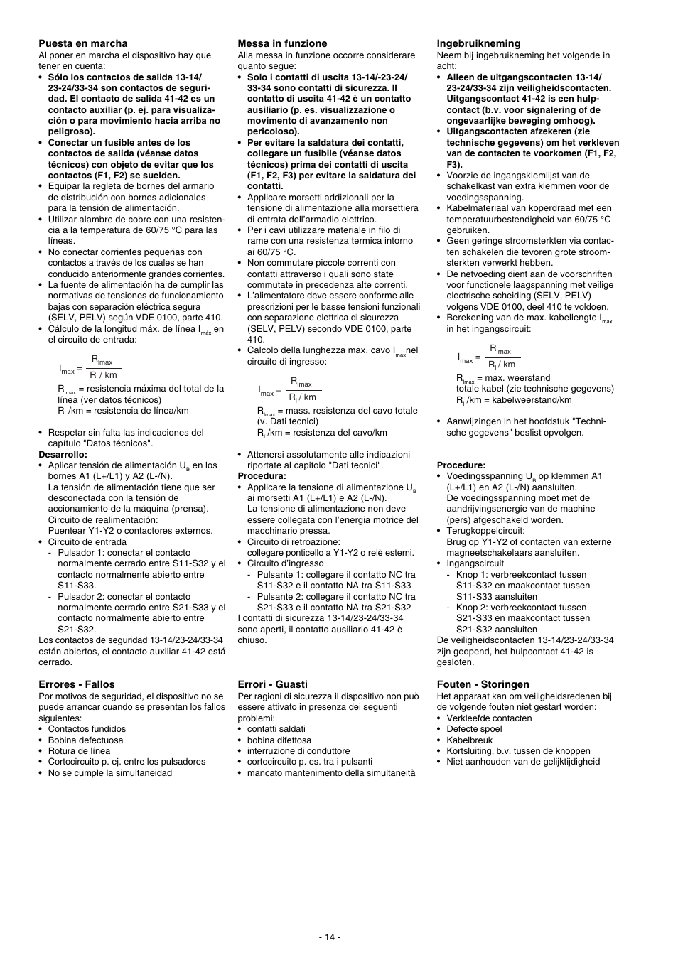 Pilz P2HZ X4P 24VDC 3n/o 1n/c User Manual | Page 14 / 20