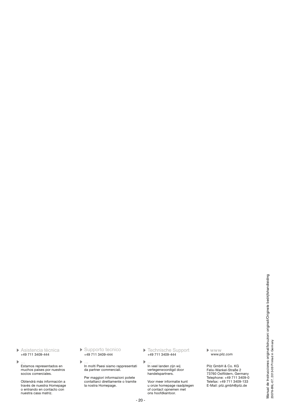 Pilz P2HZ X4P 24VDC 3n/o 1n/c User Manual | Page 20 / 20