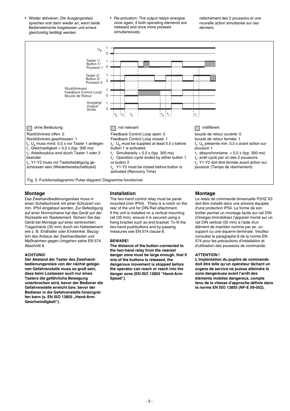 Montage, Installation | Pilz P2HZ X4P 24VDC 3n/o 1n/c User Manual | Page 3 / 20