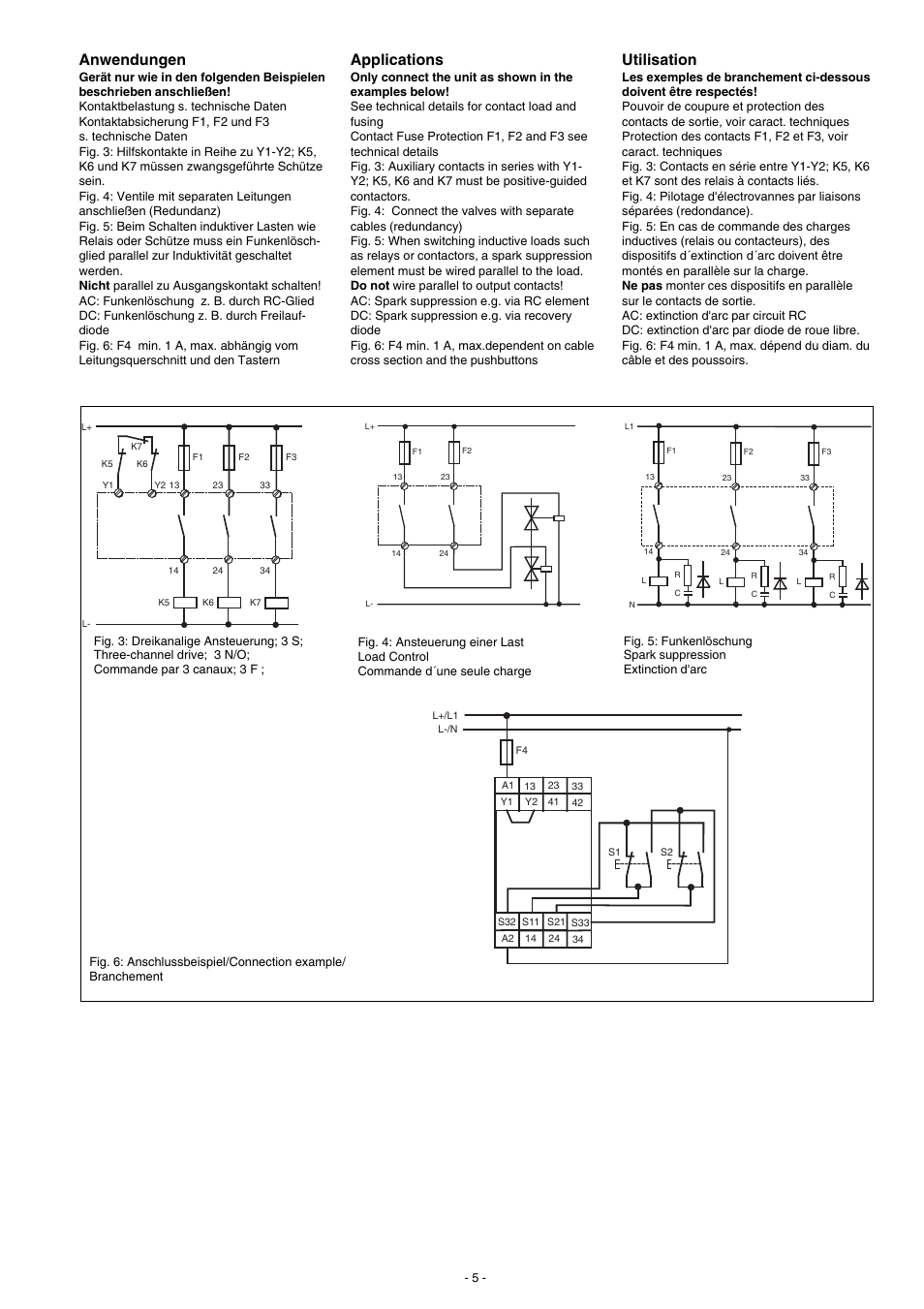 Anwendungen, Applications, Utilisation | Pilz P2HZ X4P 24VDC 3n/o 1n/c User Manual | Page 5 / 20