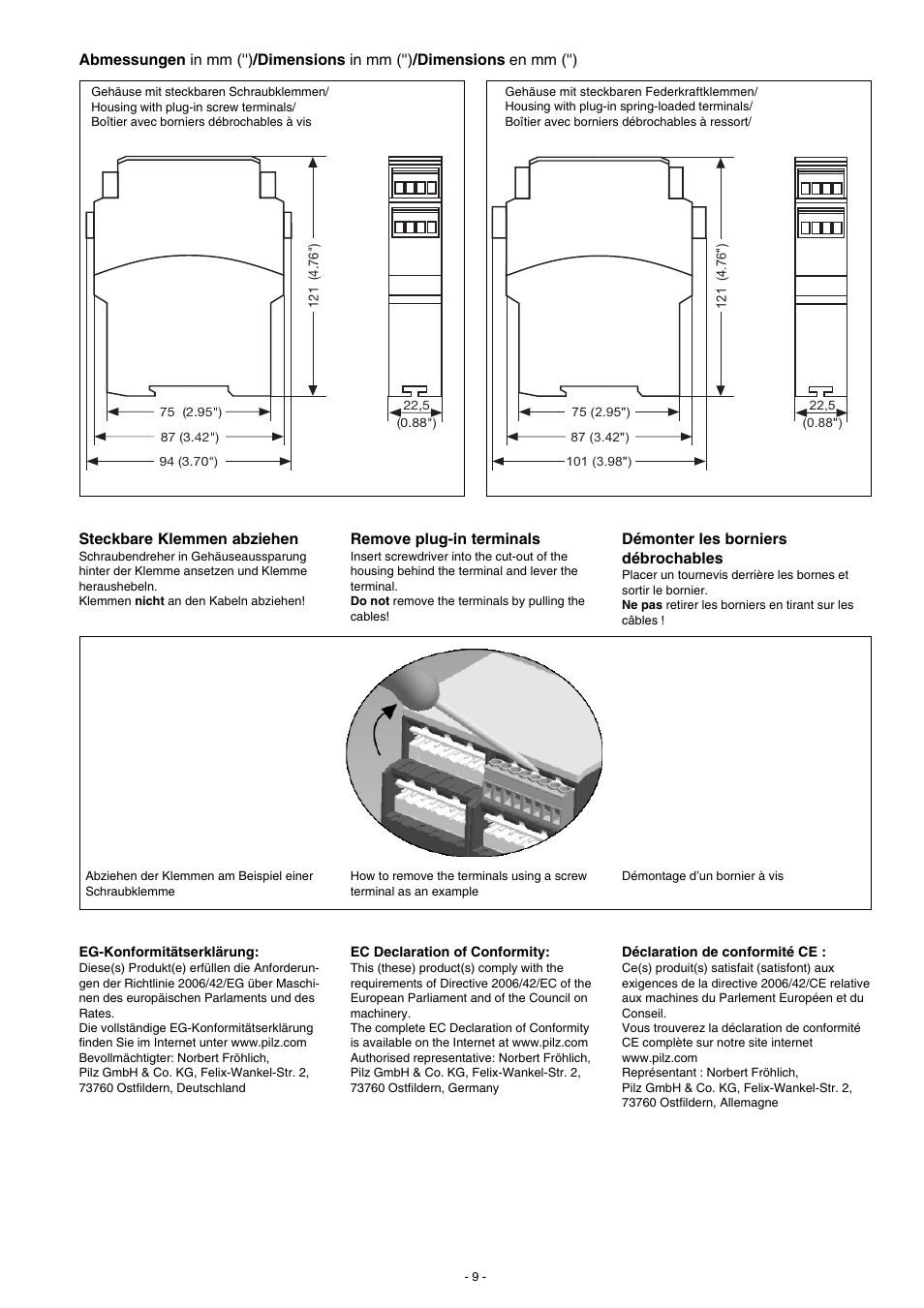 Pilz P2HZ X4P 24VDC 3n/o 1n/c User Manual | Page 9 / 20