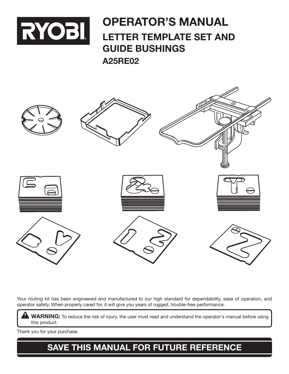 Ryobi A25RE02 User Manual | 8 pages