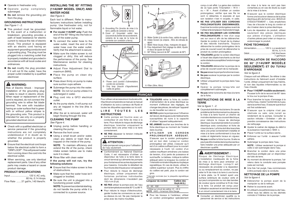 Ryobi A114UWP User Manual | Page 2 / 2