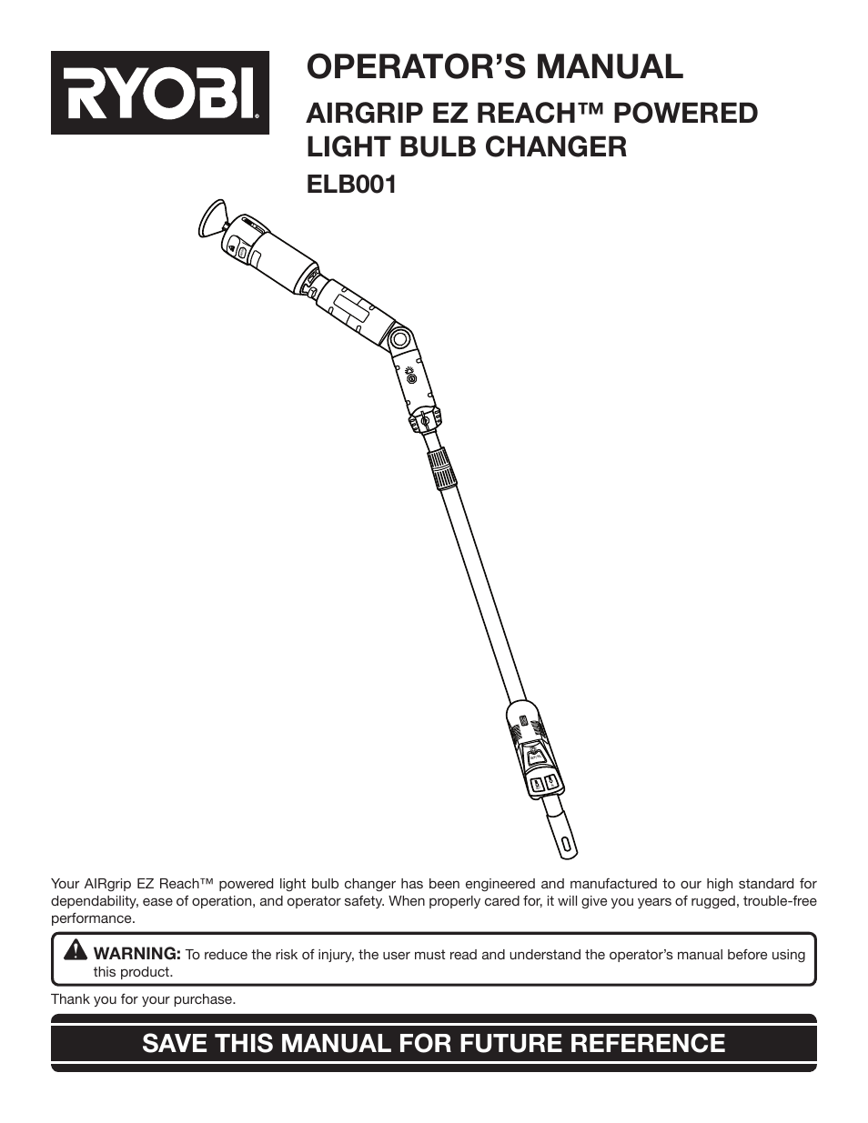 Ryobi ELB001 User Manual | 14 pages