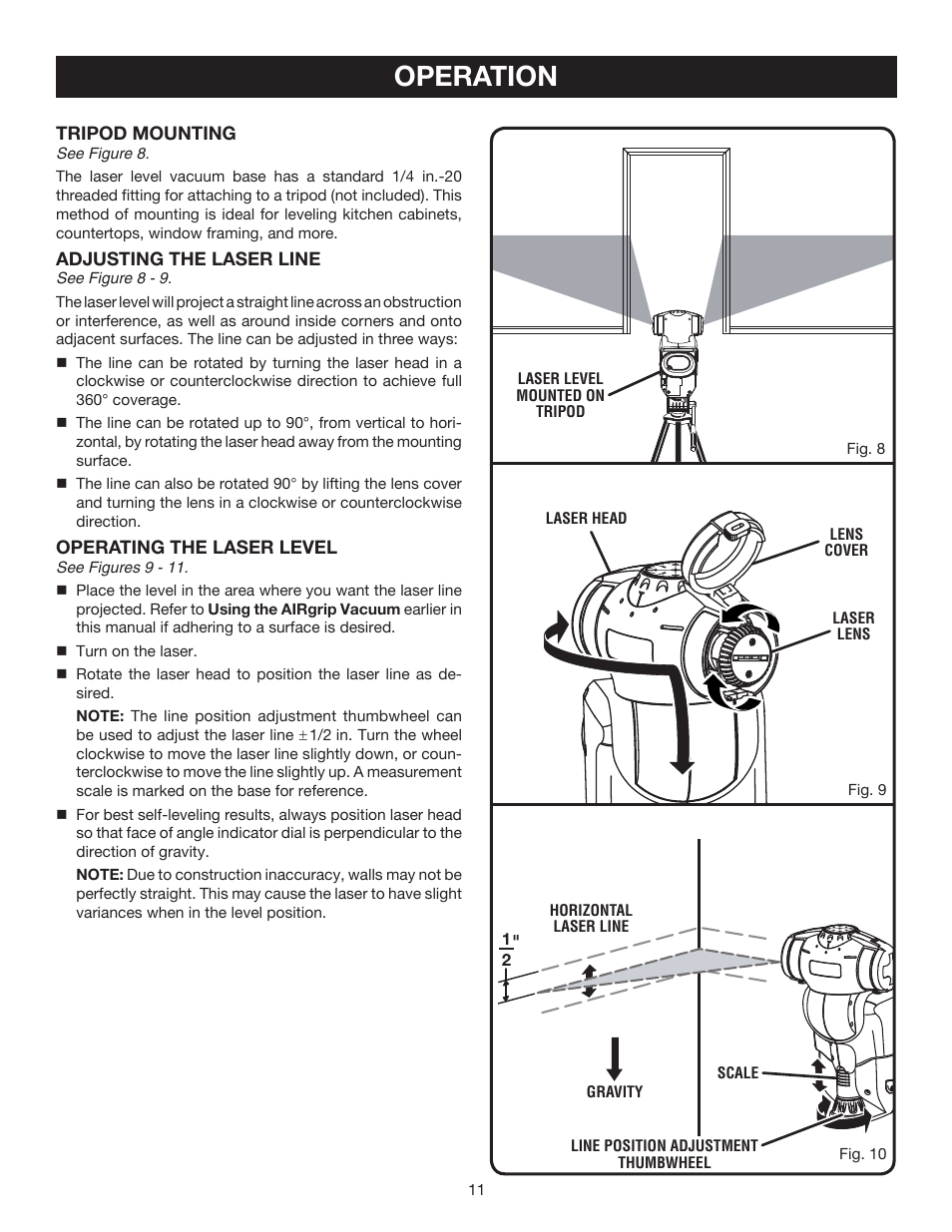 Operation | Ryobi ELL0002 User Manual | Page 11 / 14