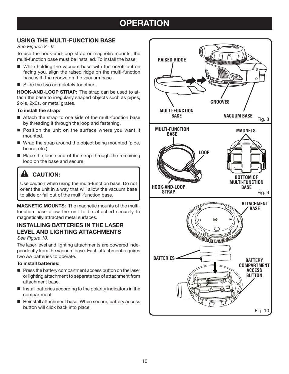 Operation | Ryobi EMM0001 User Manual | Page 10 / 16