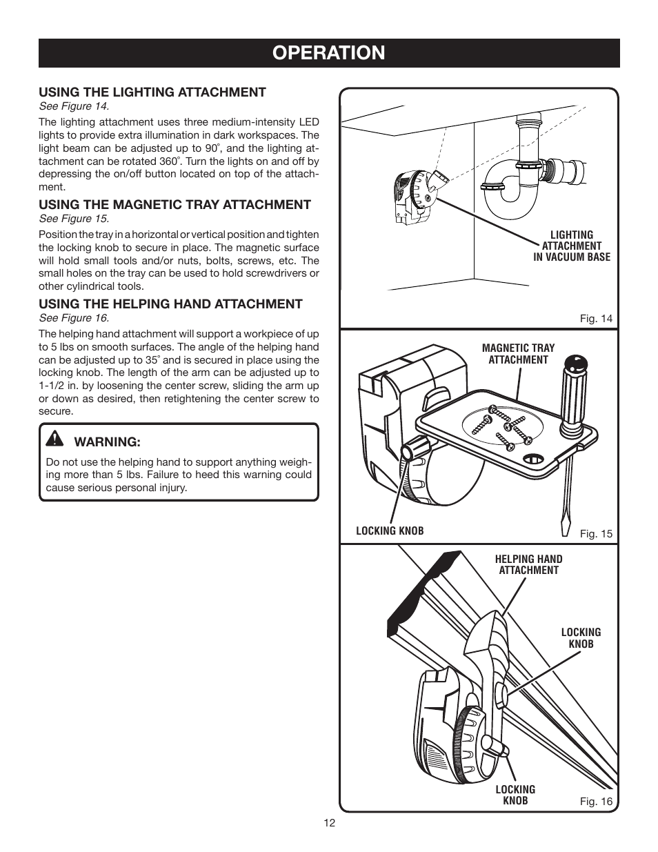 Operation | Ryobi EMM0001 User Manual | Page 12 / 16