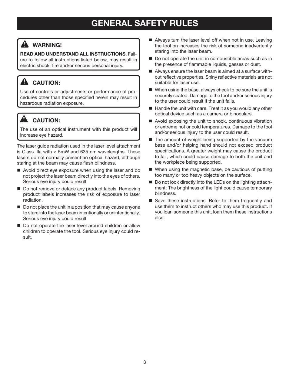 General safety rules | Ryobi EMM0001 User Manual | Page 3 / 16