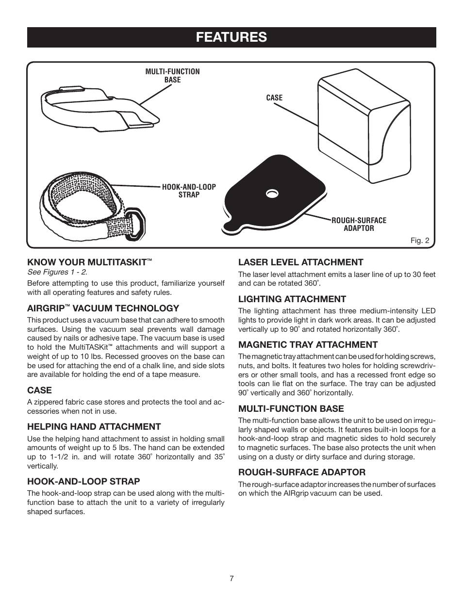 Features | Ryobi EMM0001 User Manual | Page 7 / 16