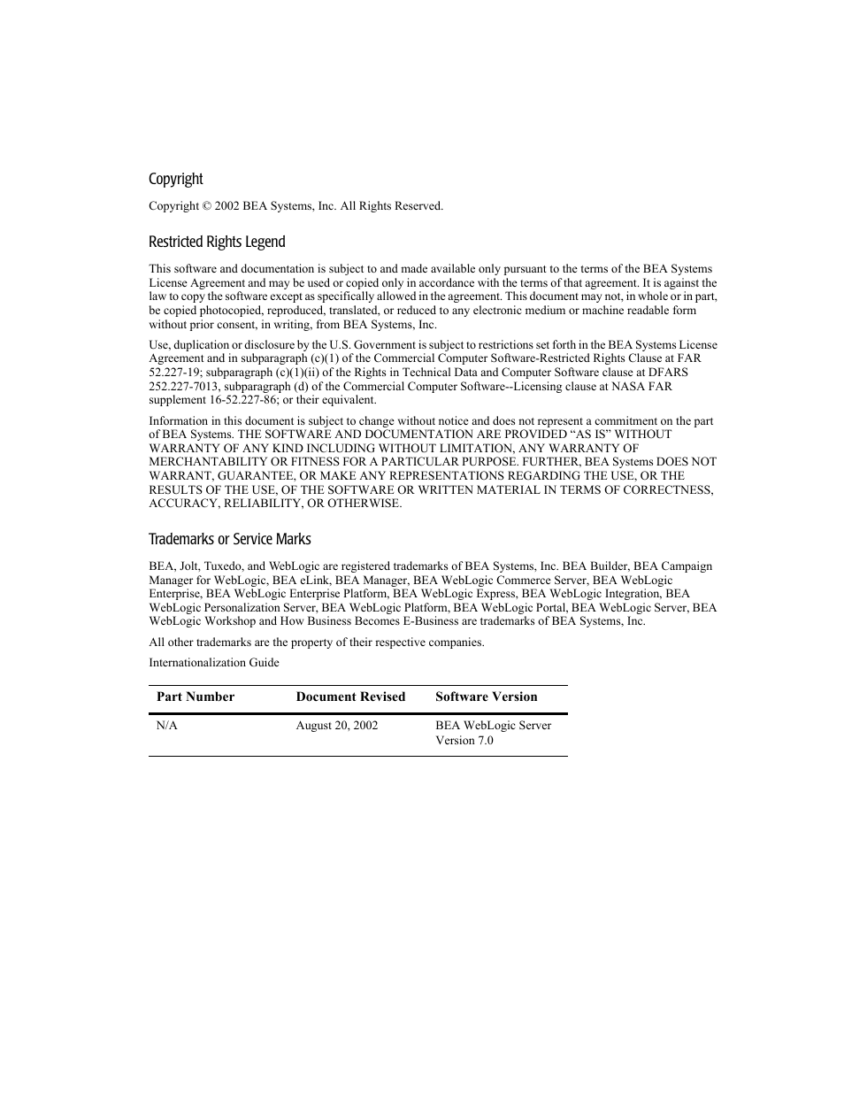 BEA WebLogic Server User Manual | Page 2 / 88