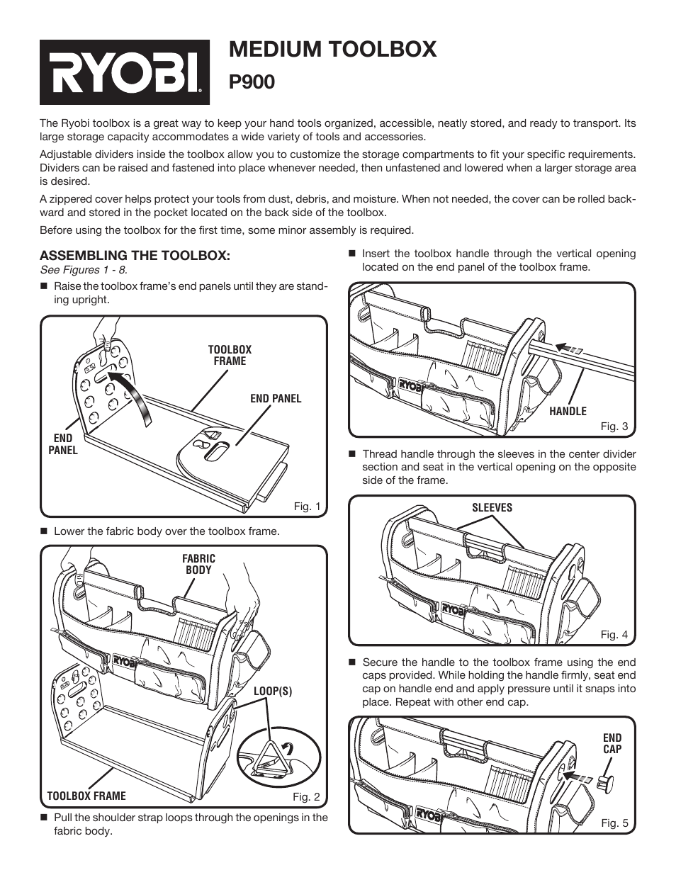 Ryobi P900 User Manual | 2 pages