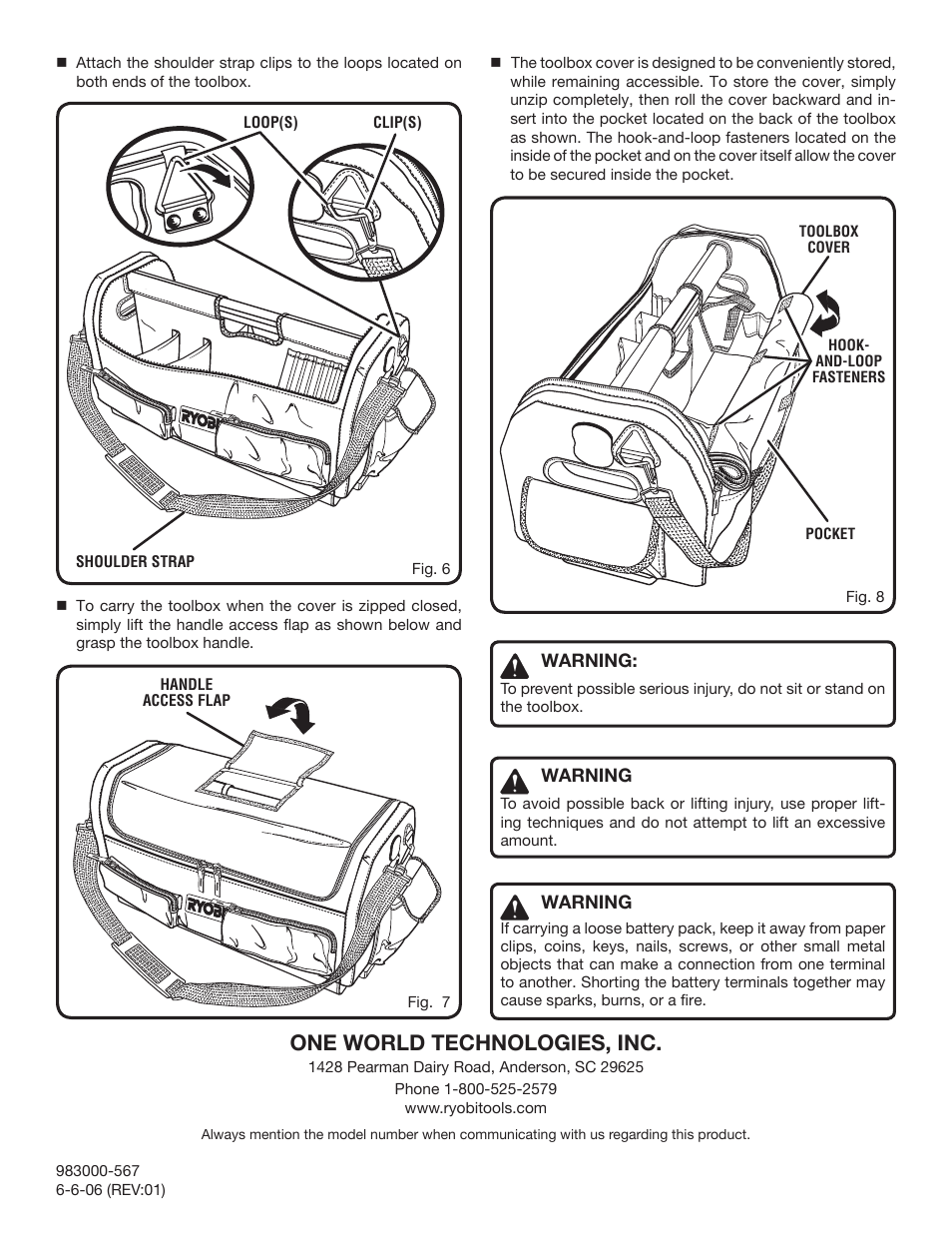 One world technologies, inc | Ryobi P900 User Manual | Page 2 / 2