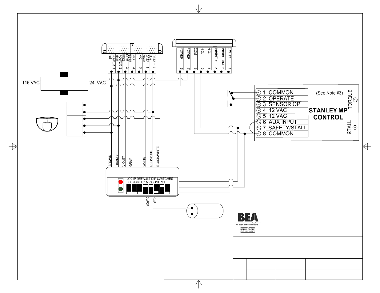 24 v transformer eagle, Bodyguard, Lo21p | Motor | BEA Stanley Dip Switch I User Manual | Page 17 / 20