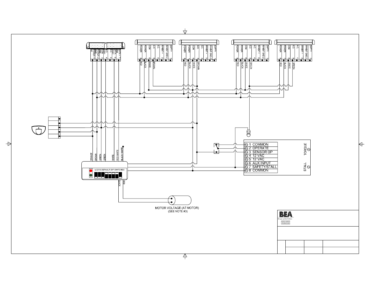 Title, Eagle, Bodyguard | Lo21s, Stanley mp control, Motor | BEA Stanley Dip Switch I User Manual | Page 3 / 20