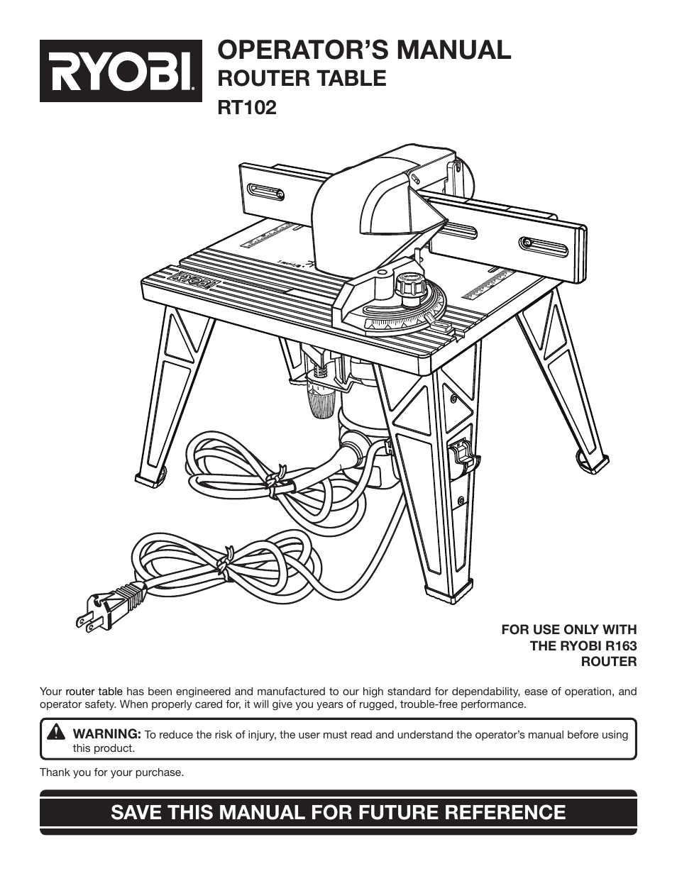 Ryobi RT102 User Manual | 18 pages