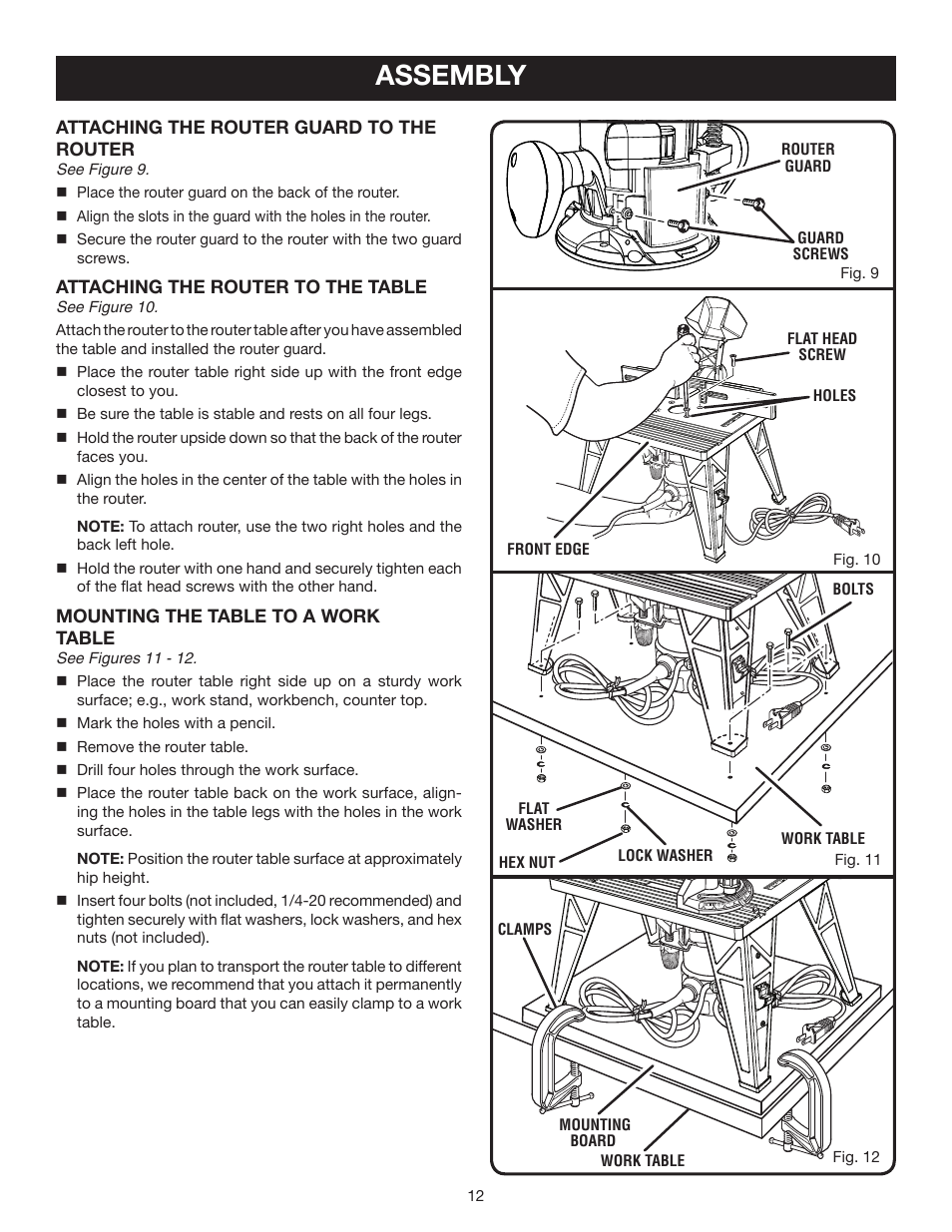 Assembly | Ryobi RT102 User Manual | Page 12 / 18