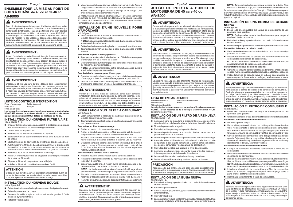 Ryobi AR46000 User Manual | Page 2 / 2