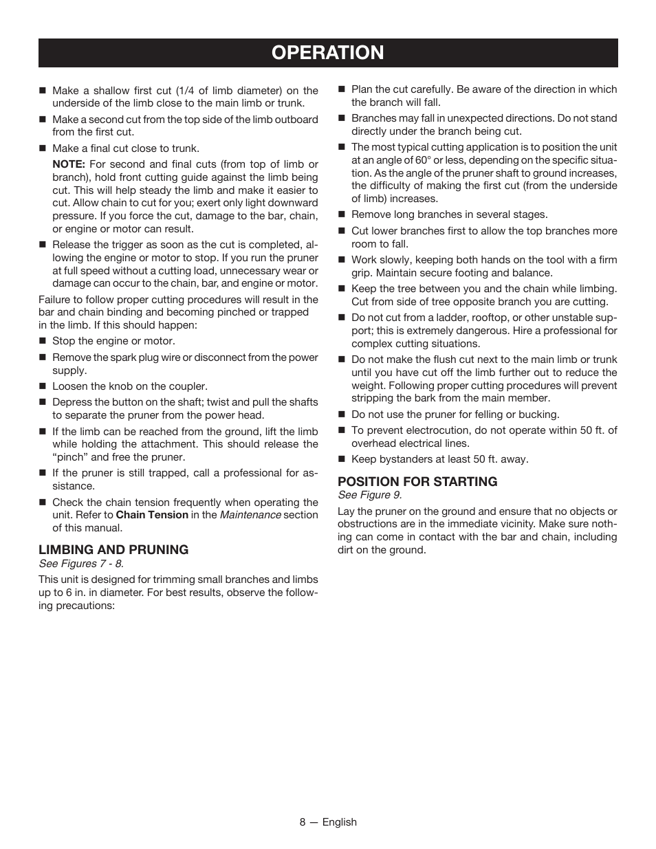 Operation | Ryobi RY15520 User Manual | Page 12 / 44