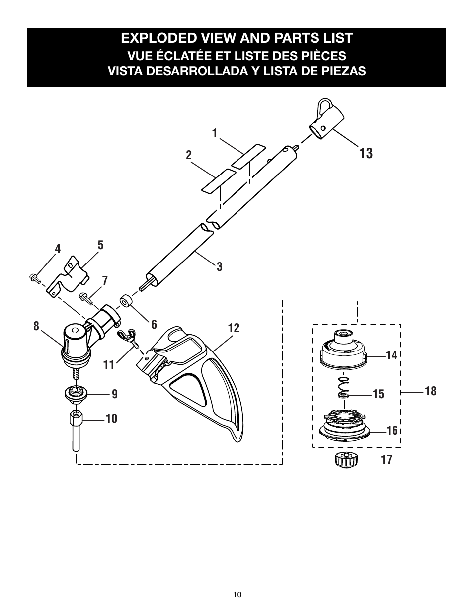 Exploded view and parts list | Ryobi RY15523 User Manual | Page 26 / 30