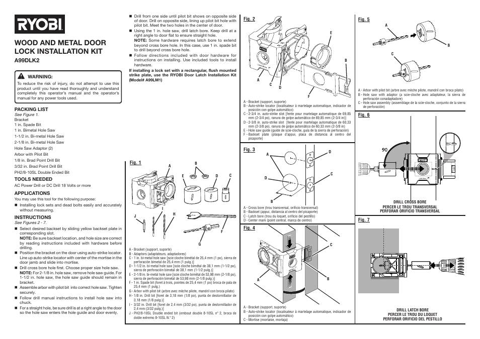 Ryobi A99DLK2 User Manual | 2 pages