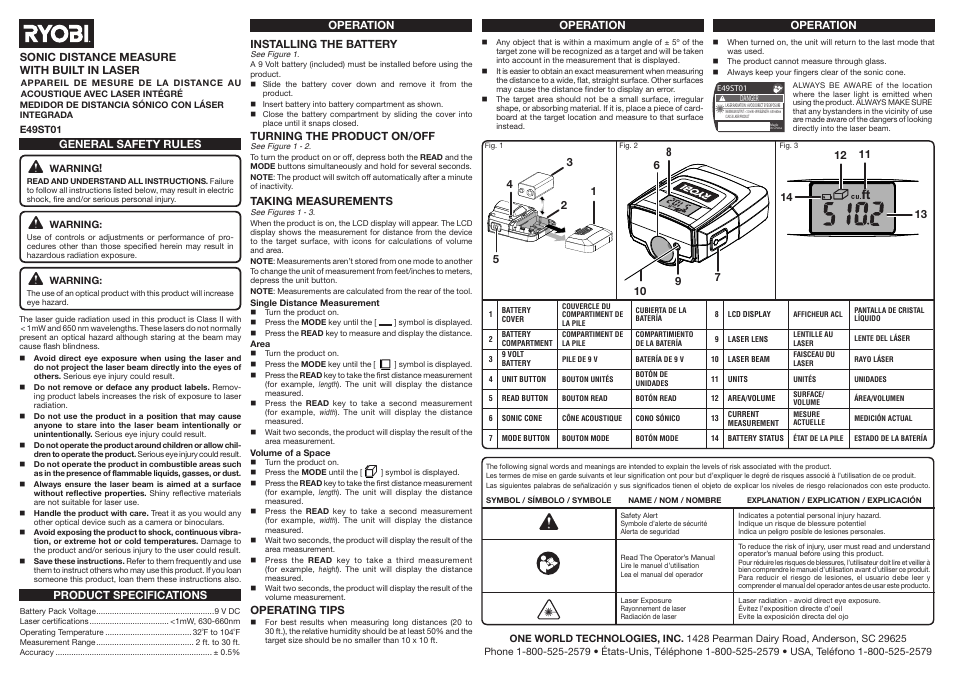 Ryobi E49ST01 User Manual | 2 pages