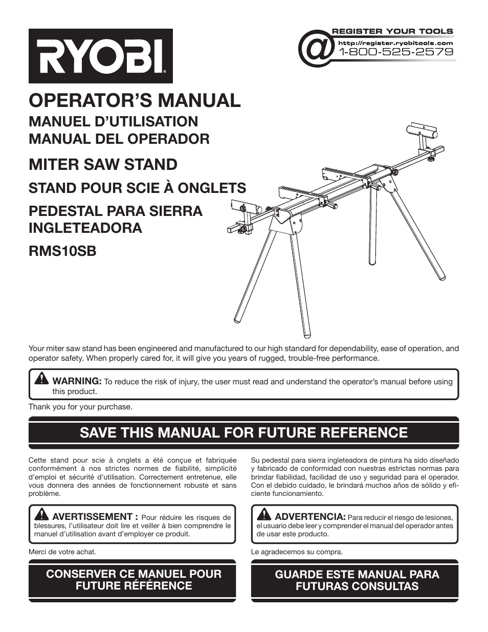 Ryobi RMS10SB User Manual | 32 pages