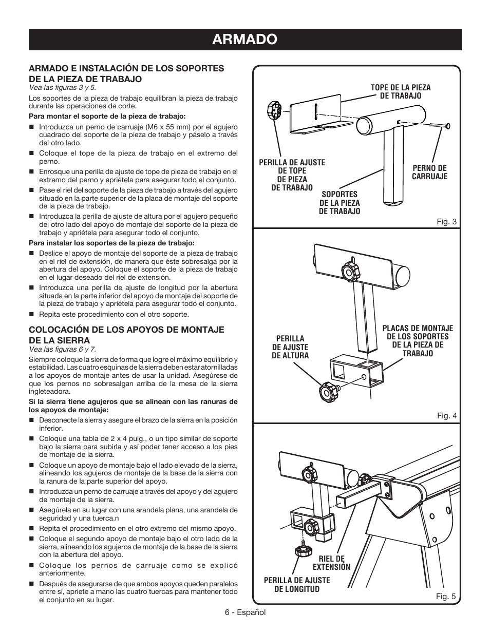 Armado | Ryobi RMS10SB User Manual | Page 24 / 32
