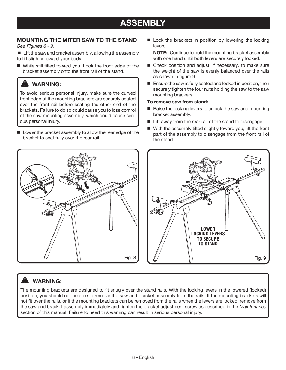 Assembly | Ryobi RMS10SB User Manual | Page 8 / 32
