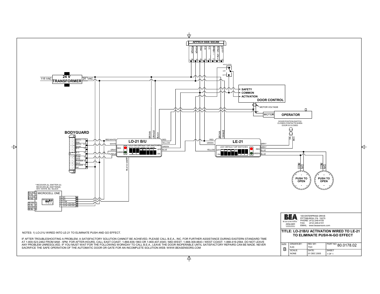 Bodyguard lo-21 b/u, 24 v transformer | BEA BodyGuard 80.0000.02 User Manual | Page 8 / 9