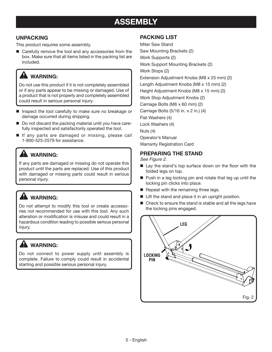 Assembly | Ryobi A18MS01G User Manual | Page 5 / 32