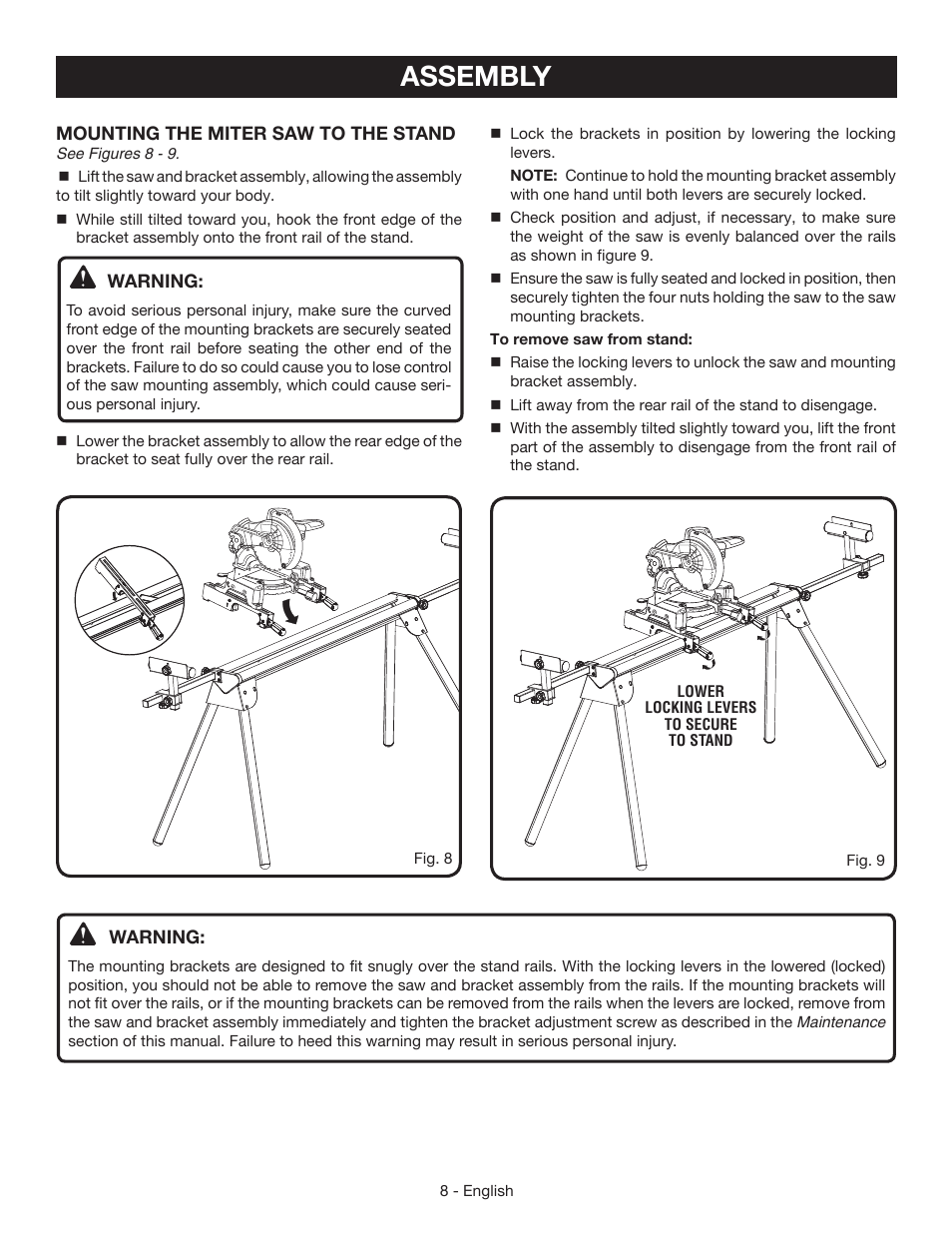 Assembly | Ryobi A18MS01G User Manual | Page 8 / 32