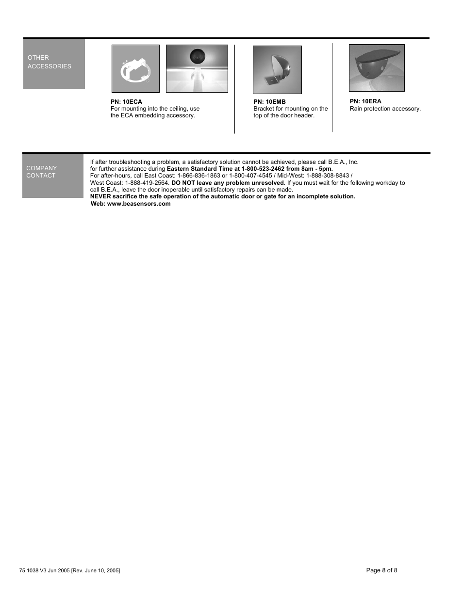 BEA Eagle HM User Manual | Page 8 / 8