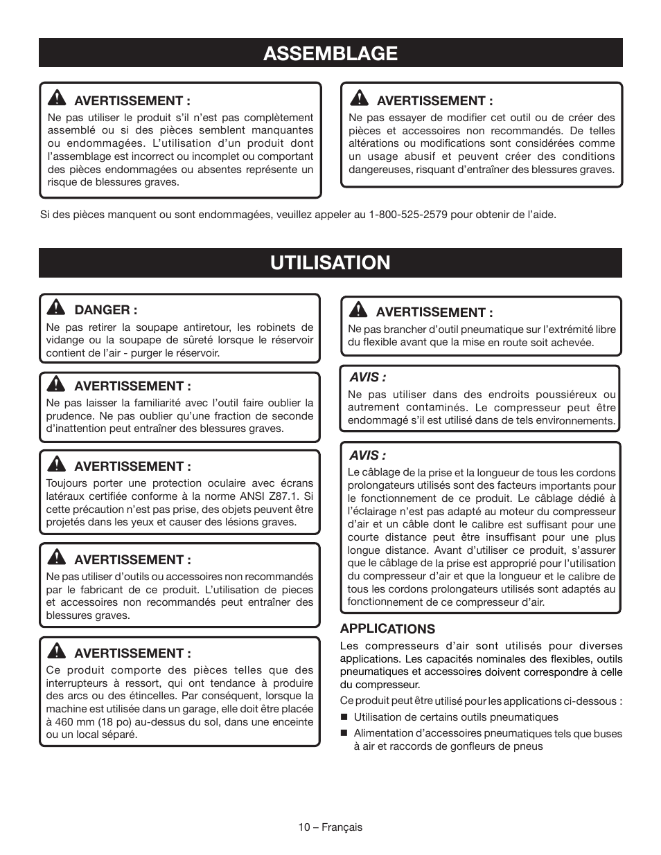 Assemblage, Utilisation | Ryobi YG601PV1 User Manual | Page 23 / 44