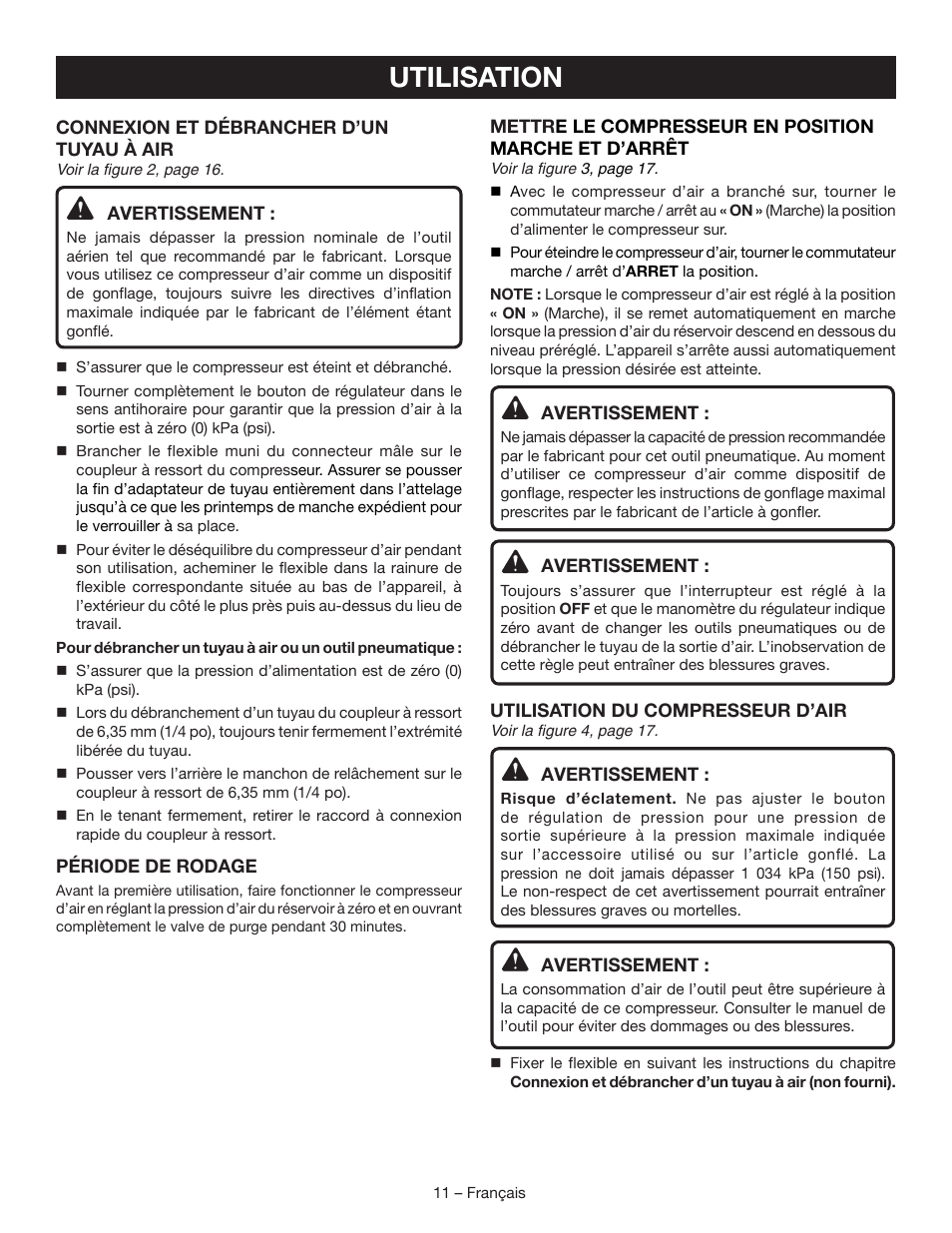 Utilisation | Ryobi YG601PV1 User Manual | Page 24 / 44